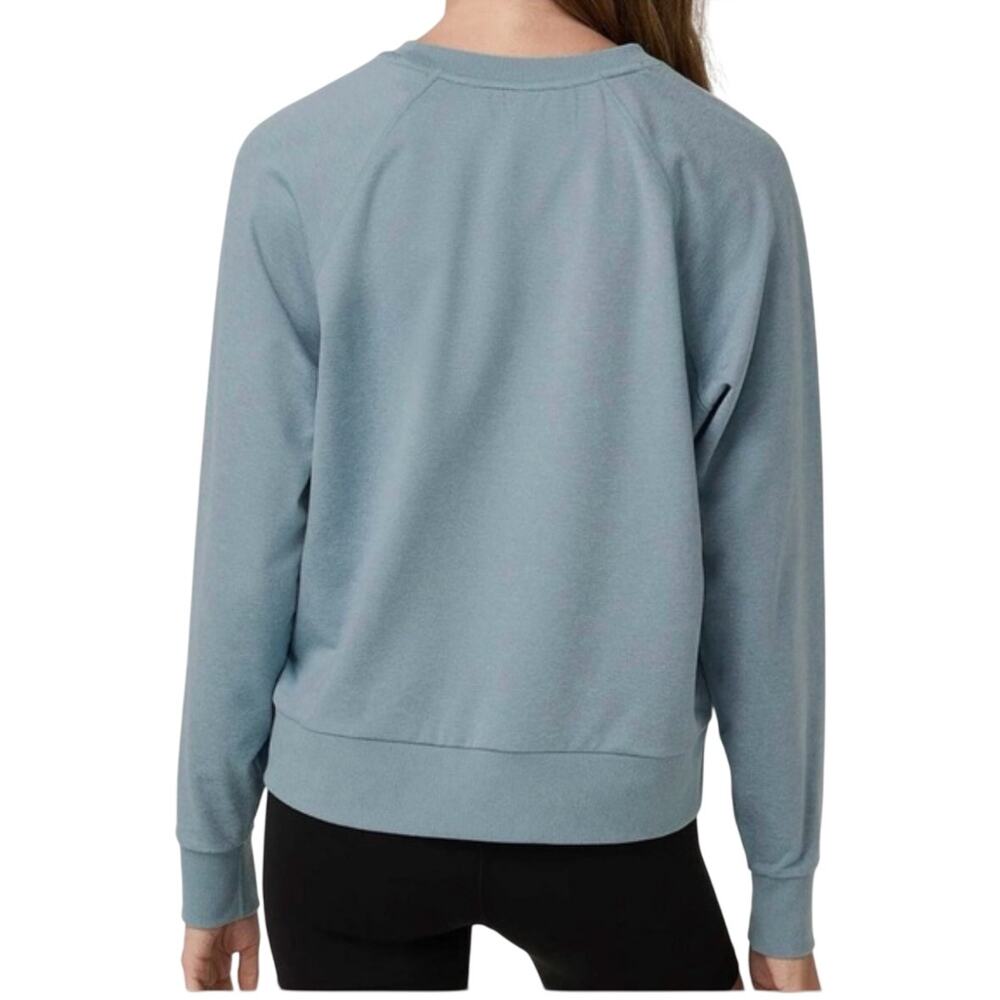 Vuori Long Sleeve Halo Crew Knit Smoke Blue Heather Women's Medium - Picture 2 of 5